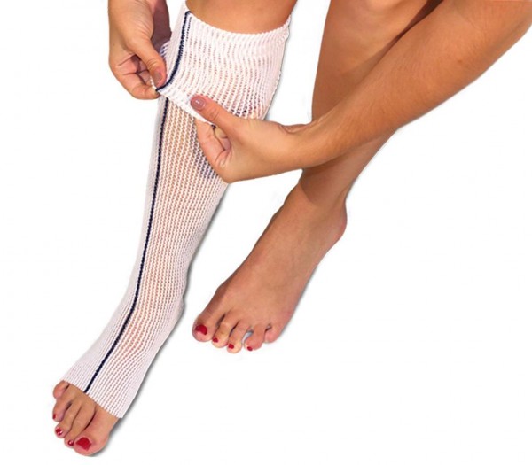image of EdemaWear Compression Stockinette on a person's leg.